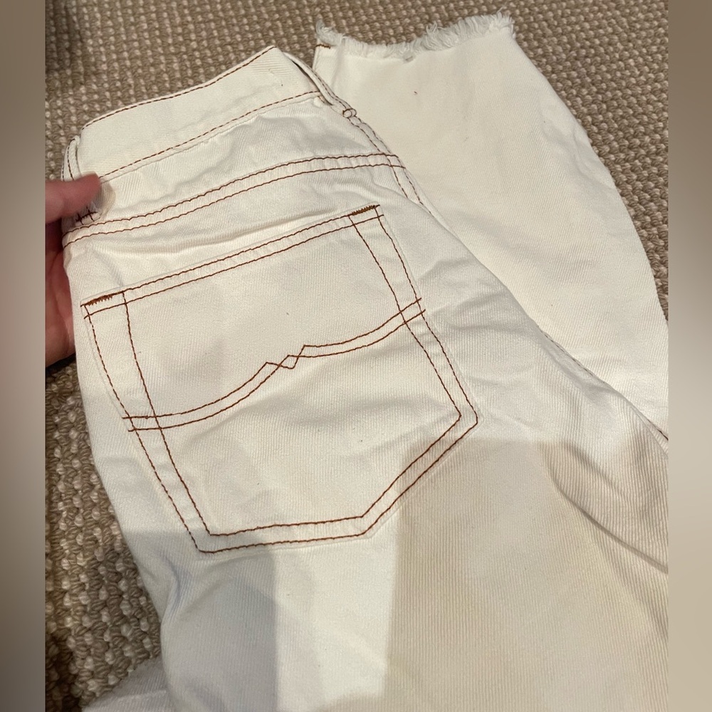 Verge Girl White Cowboy Jeans, Brown Detailing | VRG GRL Size US 4 - Picture 9 of 12